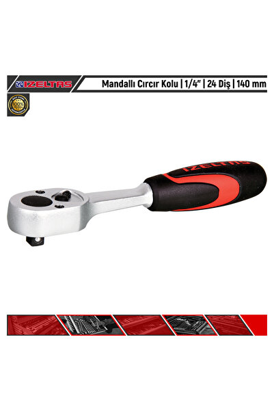 İzeltaş Mandallı Cırcır Kolu | 1/4” | 24 Diş | 140 mm