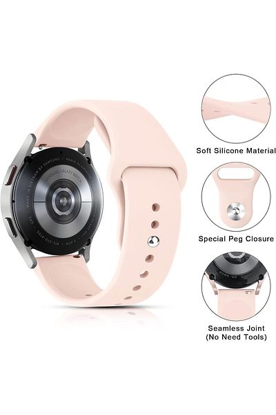 Nezih Case Samsung Galaxy Watch Active / Samsung Galaxy Active 2 40 مم 44 مم متوافق مع مجموعة حبل 20 مم مكونة من 3 قطع