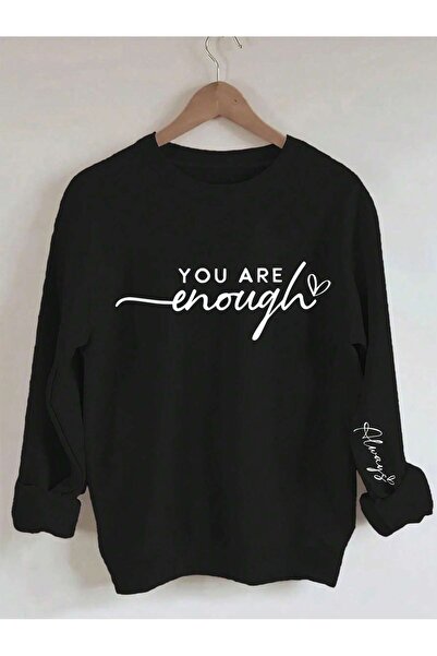 Deocept Φούτερ Crew Neck Oversize - Enough Always Printed