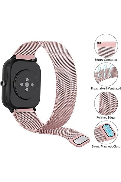 Nezih Case ل Amazfit GTS / GTS 2 / GTS 2 Mini / GTS 2e / GTS 3 / GTS 4 Mini / GTS 4 سلك معدني شبكي ميلانو