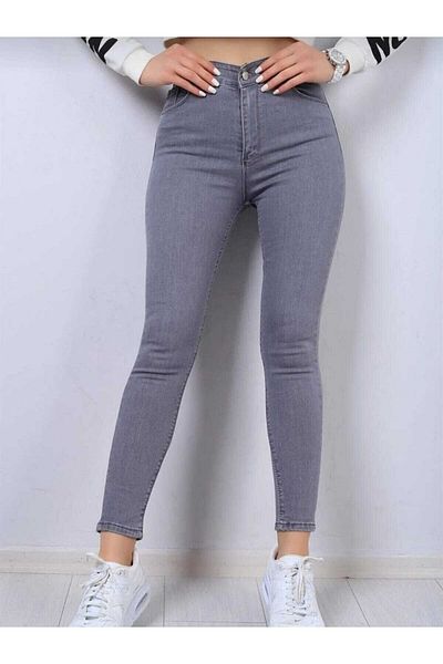 geenz manifacture Τζιν παντελόνι Anastasia Super Grey Skinny Colorfast Lycra