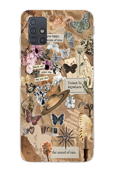 moonset Samsung Galaxy A51 Uyumlu Ticket To Anywhere Tasarımlı Baskılı Şeffaf...