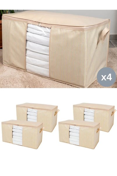 AYHANHOME 4-teiliges Mega-Size-Set mit Fenster- und Streifenmuster bedruckten...