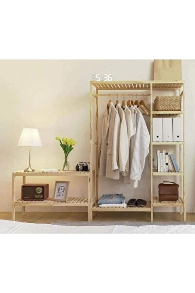 MFG AHŞAP Çok Amaçlı 2li Ahşap Gardolap Ayakkabılık