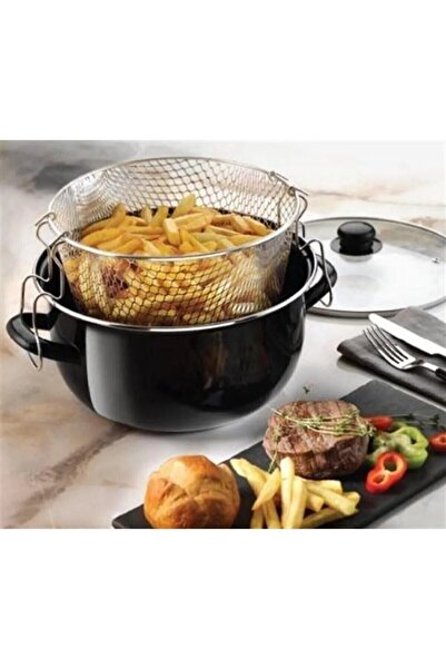 Mabeyn Enameled Glass Lid Potato Pepper Pumpkin Sausage Eggplant Frying Pot Fryer 24 Cm