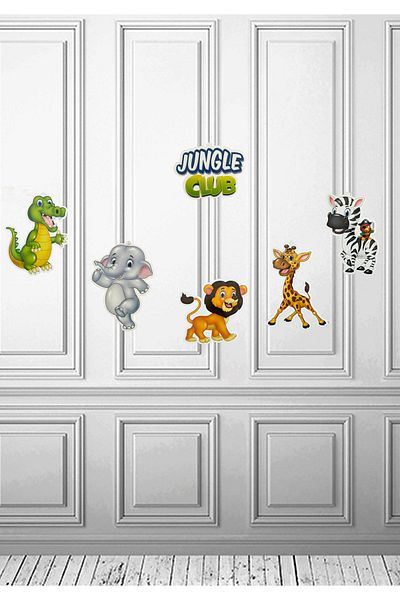 LOTUS PARTY Σετ Jungle Club - Σετ γενεθλίων με θέμα Safari με στάμπα Safari Banner Safari με στάμπα μπαλόνι Ηλικία 4