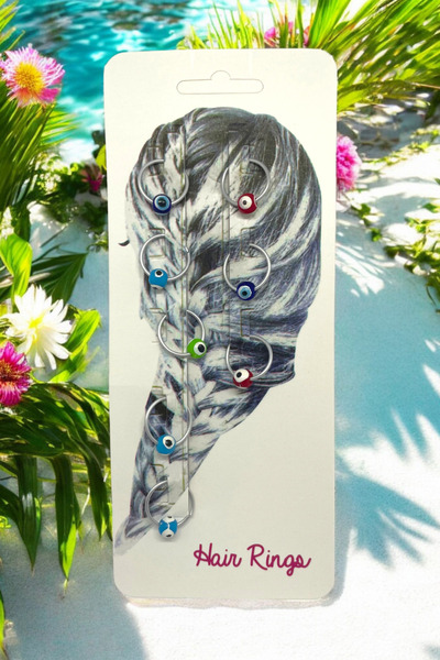 FAHA Saç Küpesi Saç Yüzüğü Nazar Boncuklu