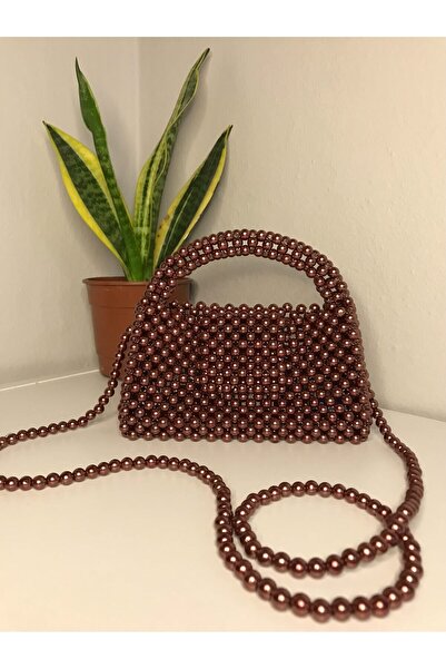 DW BAGS Mini Bead Bag - Brown, Handmade Design