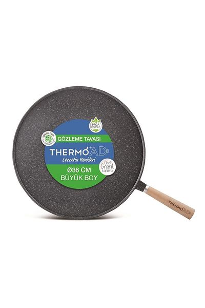 ThermoAD Pancake Pan 36 Cm Gray with Wooden Handle