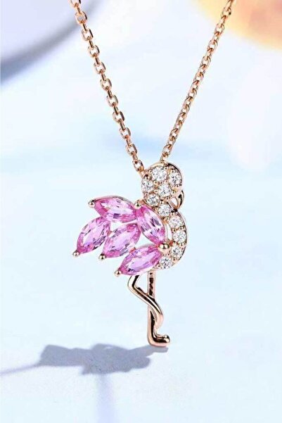 Armes Silver Pembe Gümüş Flamingo Kolye