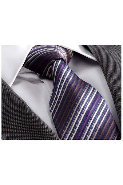 Exve Exclusive Purple Striped Italian Design Tie
