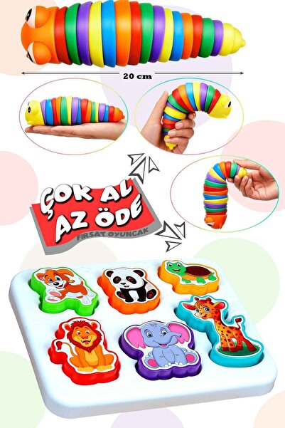 Oruç Oyuncak كاتربيلر تعليمي مرن قابل للفصل مقاس 20 سم، مجموعة حيوانات مبهجة ...