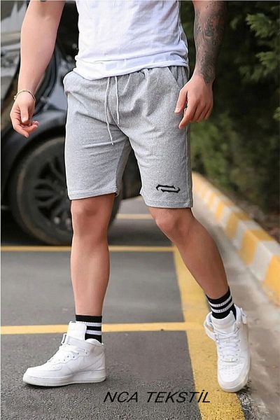 YOHO SPORT Σορτς Οριζόντια εμπριμέ Original Unisex Summer Grey