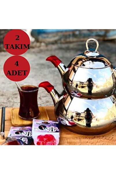 icon line Sızdırmaz Matik 2 Takım 4 Adet Kırmızı Çaydanlık Için Sıvı Tutucu S...