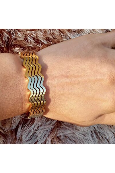 TREND DALGA DESEN GOLD KELEPÇE