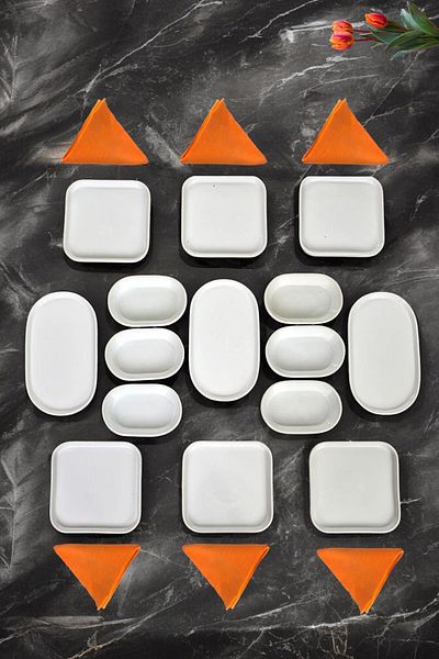 GoldenKitchen 15 Piece Aras Series Breakfast Presentation Set & Plate