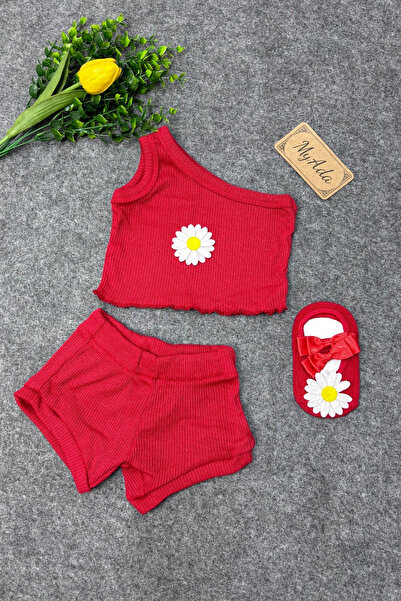 MYADA Style Baby Red Crop Suit Mickey Knee Socks Set