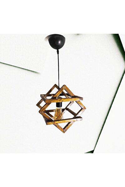 retroelektrik Doğal Ahşap Avize