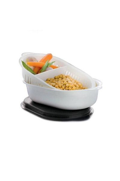 Tupperware حاوية تخزين بيضاوية متعددة الأغراض سعة 4 لتر مع مصفاة