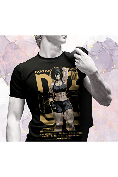 Güvenin Düşü Attack on Titan (Shingeki no Kyojin) - Mikasa GYM - Erkek Tişört