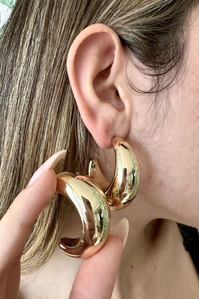 alsaccessories Gold Renk Büyük Boy Bombeli Küpe