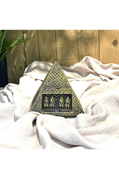 EYAZ BETON DEKOR Mısır Piramit Beton Obje-ev Dekorasyon-hediyelik-biblo-tütsü...