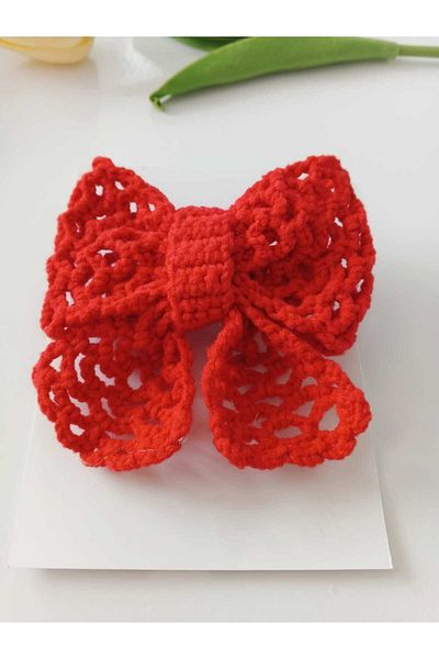 Kadın Girişimciler Atölyesi Red Bow Handmade Clip Buckle