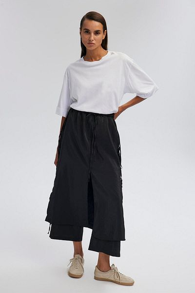 Touché Privé Wide Leg Trousers - Lace-up Detail