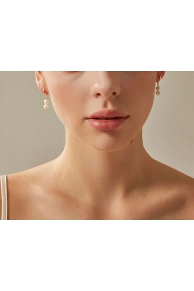 Natural Double Pearl Earrings