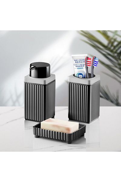Kavi Entegre Plastik 3-Piece Square Bathroom Set