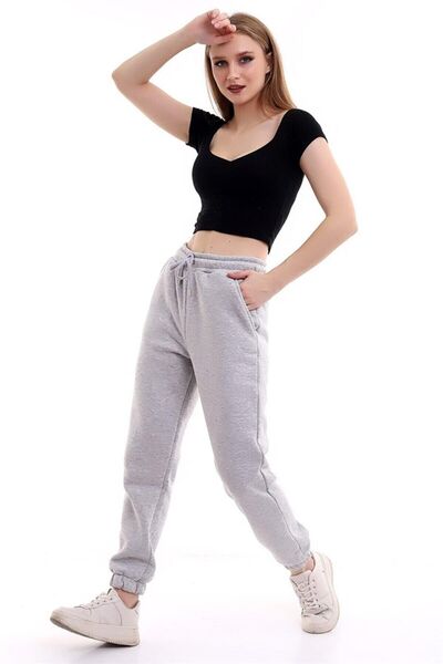 ESPİNA Women's Winter Sweatpants with Pockets – Comfortable Fit & Elastic Cuffs