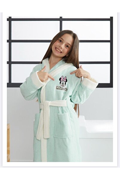 Özdilek Minnie Mouse Kapşonlu Çocuk Bornozu