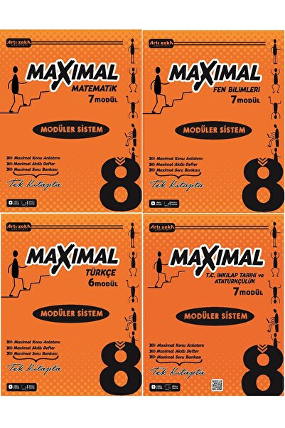 Artı Zeka Yayınları 8. Sınıf LGS Maximal 4'lü Set