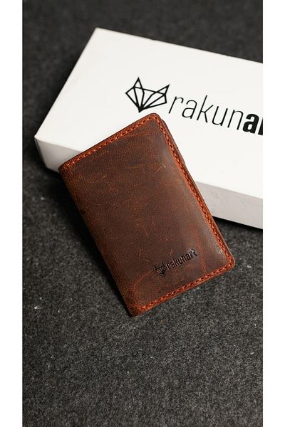 rakunart 0016 Money Input Card Holder Special Handmade Orange