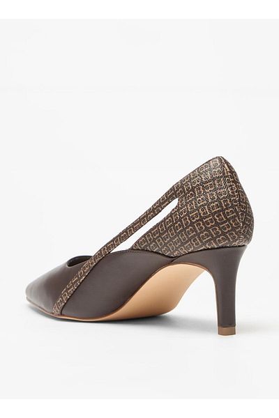Flora Bella by Shoexpress Flora Bella Monogram Print Slip-On Pumps with Stilleto Heels