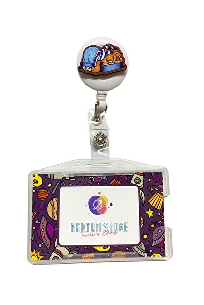 neptünstore Uykucu pisică Suport pentru carduri Yoyo, Yoyo pentru agățat carduri, Suport Yoyo pentru cardul de identitate, Cardul de identitate