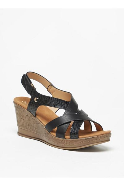Le Confort Textured Sandals with Wedge Heels