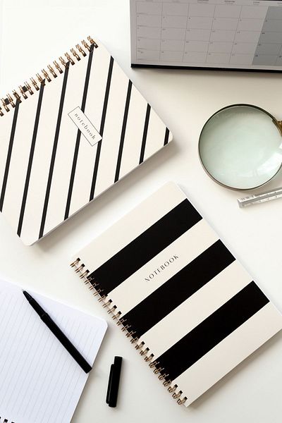 Matt Notebook Caiet școlar A5 în spirală 80 de coli Set de 4 - în dungi