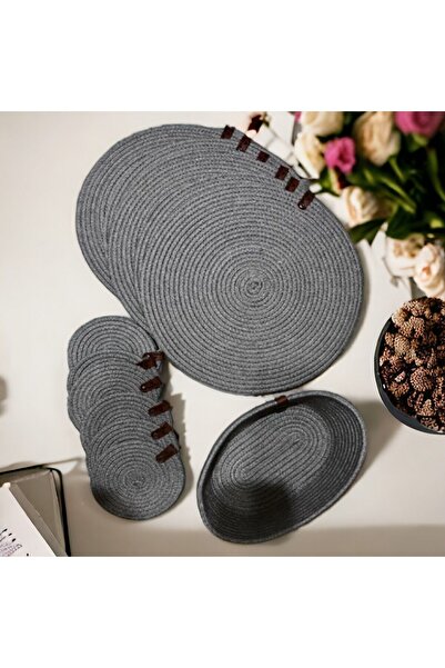 NAYS HOME Dekoratif Jüt Dokuma Supla Amerikan Servisi Takım