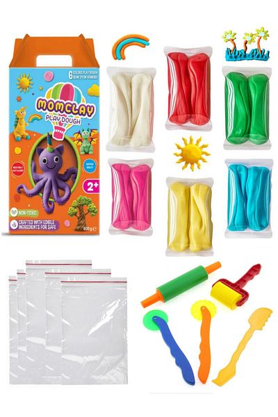 GLANCE Smarta Momclay 6-Color 600gr Natural Play Dough Set
