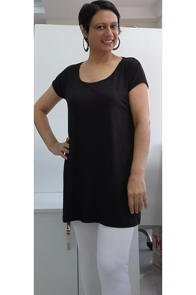 Mertcan Butik Ελαφρύ μπλουζάκι με κοντό μανίκι μαύρο βισκόζη χτενισμένο βαμβακερό μπλουζάκι - Όλα τα μεγέθη