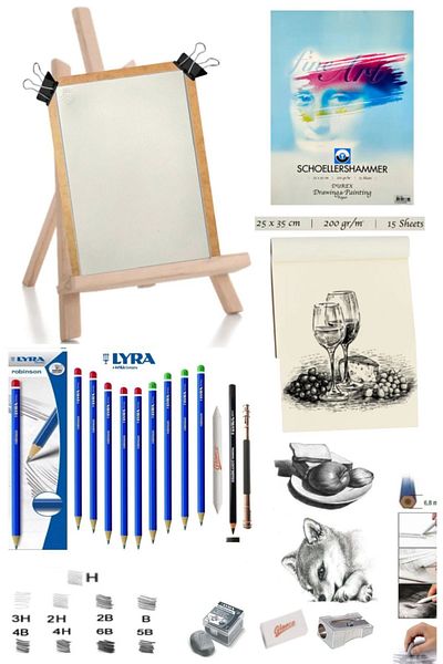 GLANCE 25x35 Graduated Lead and Duralite Pen and Easel Set