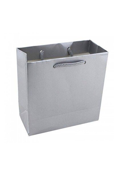 Kesepak Mini Karton Çanta Gümüş Gri 17x26x6,5 Cm 24 Adetli