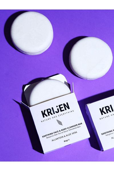 Krijen Moisturizing Allantoin & Aloe Vera Face and Body Cleansing Bar 95 Gr