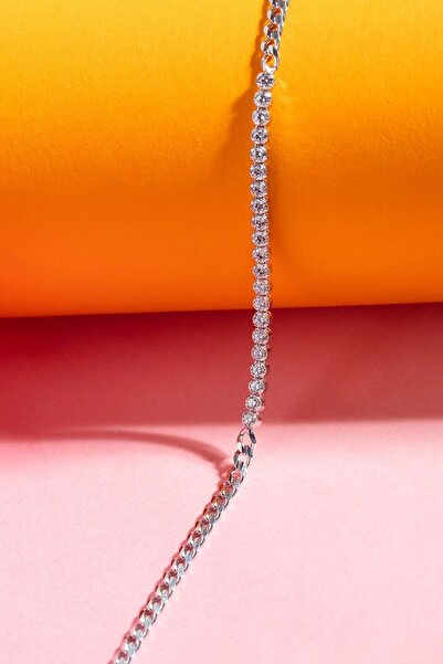 Else Silver 925 Ayar Zirkon Taşlı İnce Gurmet Gümüş Bileklik