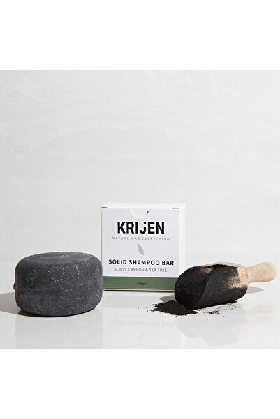 Krijen Aktif Karbon & Çay Ağacı Katı Şampuanı | Yağlı Saçlar - Bitkisel Keratin &e Vitamini& Panthenol