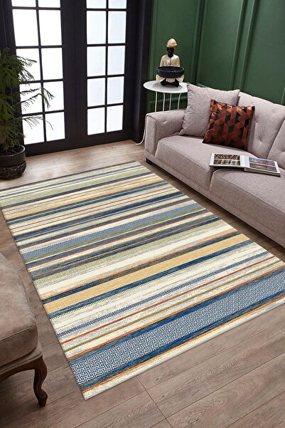 DEKOMOD Dekoratif Dijital Baskılı Kaymaz Taban Yıkanabilir Tüylenmez Kadife K...