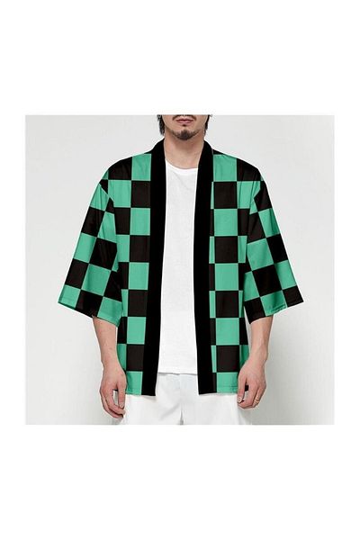 Köstebek Anime Demon Slayer Kimetsu No Yaiba Tanjiro Unisex Kimono