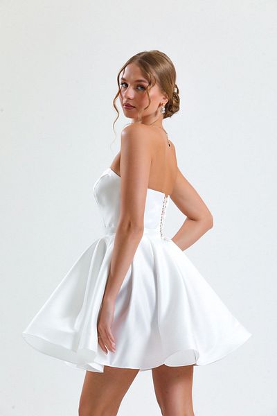 Tangül&Ali'S Moda Evi White Strapless Dress