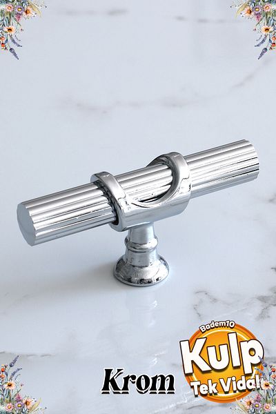 Badem10 Arsin Chrome Metal Handle Button Furniture Kitchen Drawer Cabinet Wardrobe Door Handle Handle Handles Chrome Color